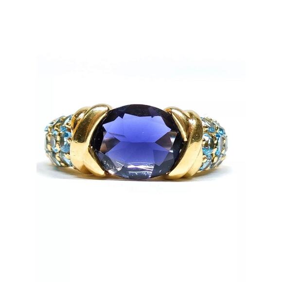 18k Solid Gold 2.19 CT Tanzanite Ring size 5 - Picture 1 of 8